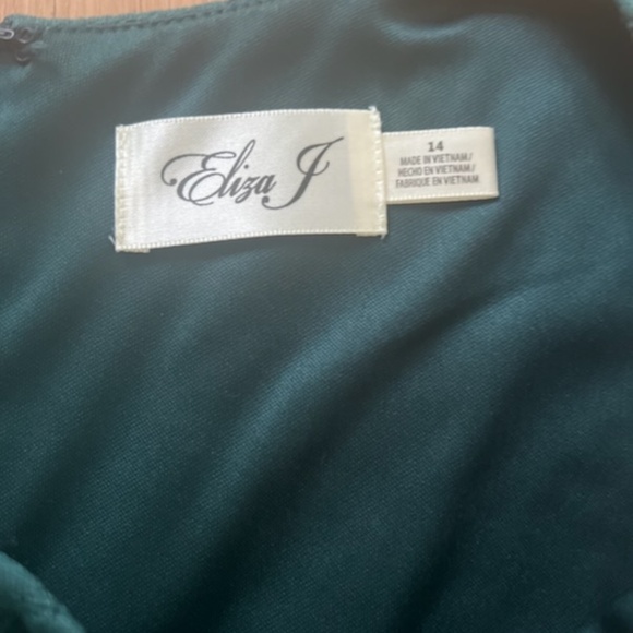 Eliza J Patterned Sleeveless Dress Hunter Green 14 - Picture 3 of 6